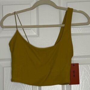 ALIX NYC Gracie Crop Top Olive‎ Green Asymmetric Sleeveless Tank - Size S